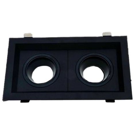 PORTAFARETTO GU10 ORIENTABILE NERO MODERNO SALVASPAZIO EMISSIONI UNIVERSO 220V DOPPIO