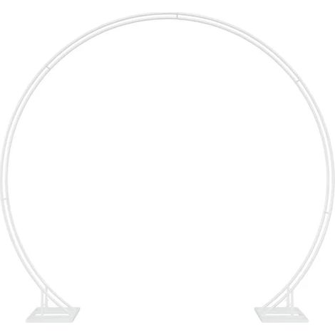 Arche de mariage blanc 220 x 45 x 200 cm acier - Arche de jardin décoration rosier terrasse extérieur fleurs (1/5)
