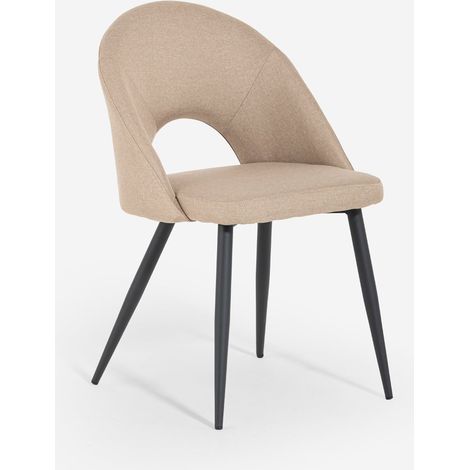 Silla de diseño elegante y acolchada para cocina y comedor Jarla - Beige