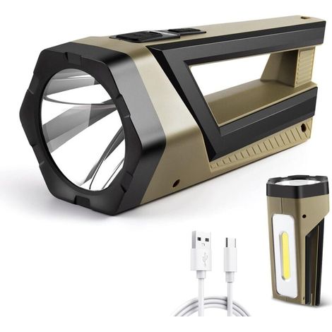 Linterna LED ultra potente, recargable e impermeable.