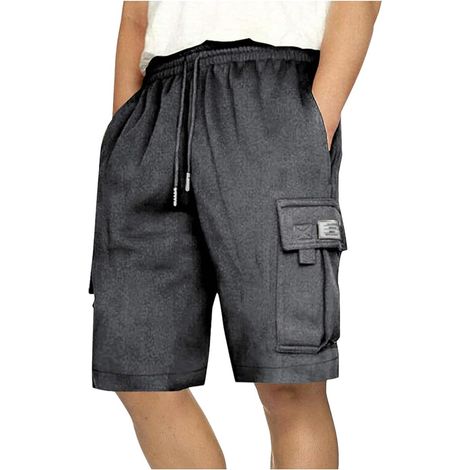 Short Homme Sport Cargo Taille Élastique Shorts Jogging Plein Air Randonnée Chino Coton Séchage Rapide à Poche Multi Poches (1/5)