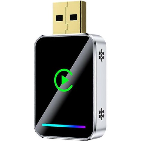 2-in-1 Wireless Mini CarPlay Smart Box für Android Auto, USB-Adapter, Plug & Play Dongle, wandelt kabelgebundenes CarPlay in kabelloses CarPlay um. (1/5)