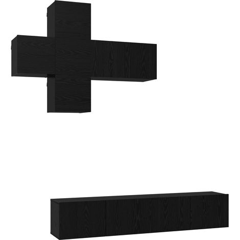 Maison Exclusive - TV-Schrankset Wandmontiert 3 pcs Holzwerkstoff