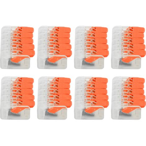 20 Stück Verdrahtungsverbinder für Gebäudebeleuchtung, schraubenlos, Schnellanschlussklemmen, Industriebedarf PCT-665Orange (1/5)