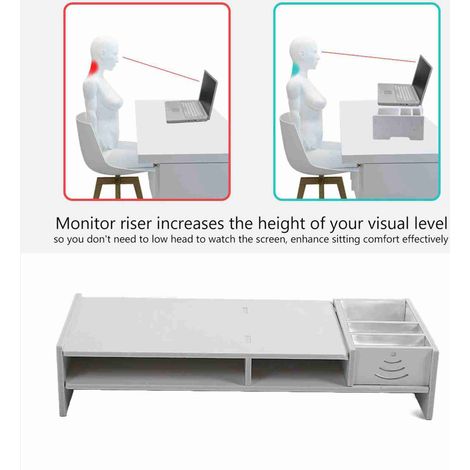 Support pour écran d'ordinateur, support pour ordinateur portable, bureau à domicile, table de bureau, rangement, étagère (1/5)
