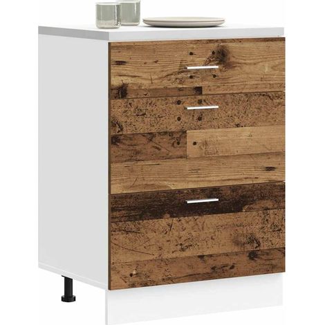 Armario bajo de cocina "Lyon" Madera vieja Madera de ingeniería vidaXL (1/5)