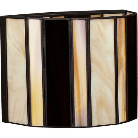 Wandleuchte alqueria 1xe27 schwarz/beige/braun 19x24x14 cm