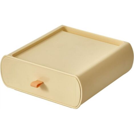 Boîte de rangement de bureau multi-scènes, boîte de rangement pratique avec tiroirs, très adaptée au bureau et à la maison (jaune clair) (1/3)