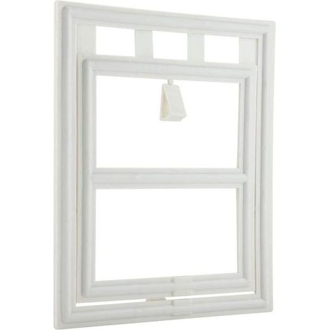 23.7x1.2x28.7cm Chatière pour chats et chiens,compatible avec les portes et fenêtres moustiquaires,pour petits chiens et chatons (Blanc) (1/5)