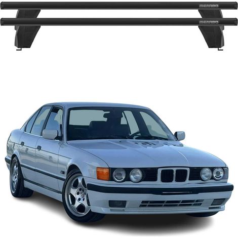 OMAC Dachträger Querträger Alu für BMW 5er E39 Limo 1995-2003 – Abschließbar – T-Nut – City-Crash-getestet – Max. 75 kg Schwarz (1/5)