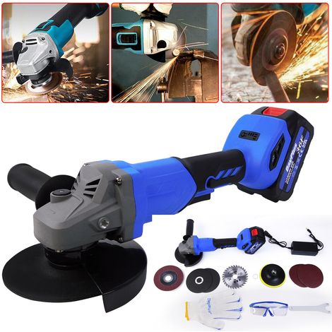 Cordless Electric Angle Grinder Disc Cutting Heavy Duty Grinding Sander Battery (1/5)
