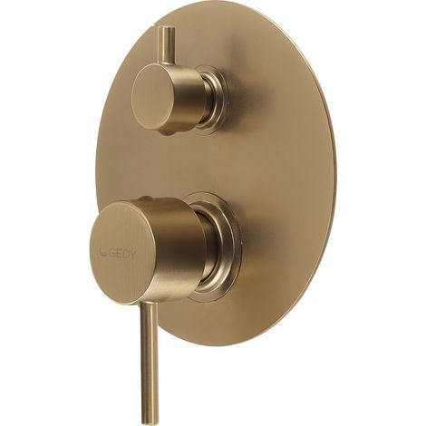 GEDY MXGA0588000 GARDA Grifo empotrado de ducha con desviador oro mate - ref: MXGA0588000 (1/2)
