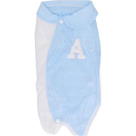 Chiot gilet d'été fin bleu M ajustable respirant en mesh soin ventre chien vêtement (1/5)