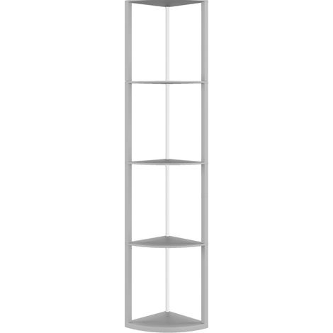 Lampadaire LED avec étagère, variateur 5 niveaux, RGB, télécommande, gris (1/5)