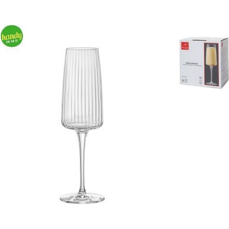 Set 6 calici Exclusiva Prosecco Bormioli Rocco cl. 26 in vetro (1/3)