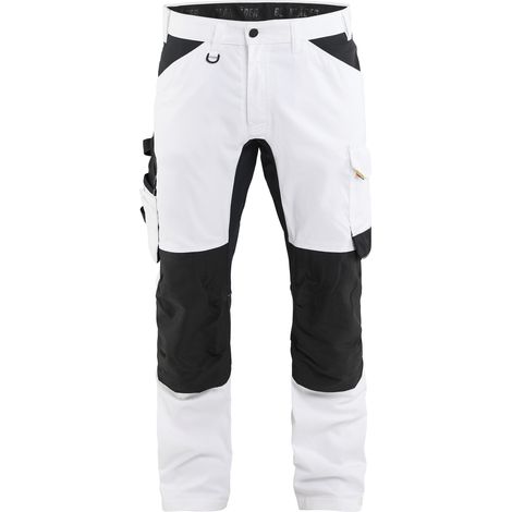 Pantalon de travail peintre stretch 2D - Blanc/Noir XS - FR(38) - SE(C44) - Standards