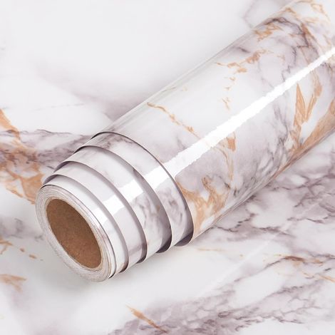 Marbre Revetement Adhesif Meuble Cuisine Rouge Gris 60cm x 400cm Papier Adhesif pour Meuble Vintage Vinyle Revêtement Plan de Travail Cuisine Imperméable pour Comptoir Salon Salle De Bains (1/5)