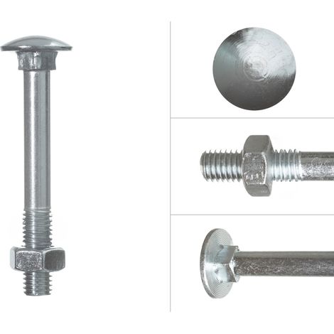 Schlossschrauben Verzinkt M10 x 80 mm - 100 Stück
