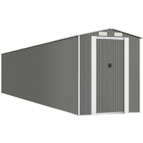 Casetta da giardino Casetta per cabine Casetta per riporre gli attrezzi Casetta per esterni Capanno per attrezzi Robusto Trasparente 192 x 1021 x 223 cm Acciaio zincato Grigio 020022252