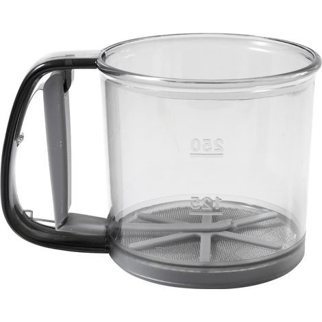 Tamizador de harina manual transparente con escala visible, tamizador antiadherente semiautomático, tamizador de repostería de gran capacidad. (1/5)