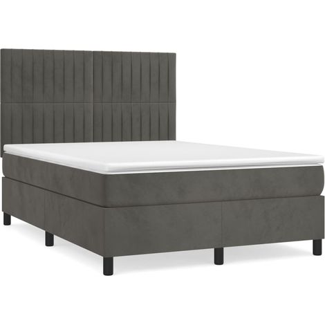 Maison Exclusive - Boxspringbett mit Matratze Dunkelgrau 140x200