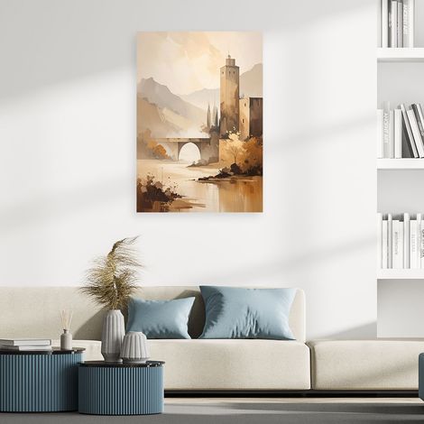 Wandbild Pastellfarbene Berglandschaft Architektur Rustikale Landschaft Natur 40x60 (1/4)