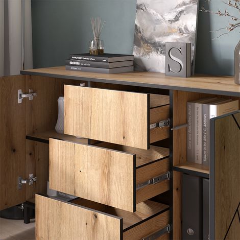 Aparador Hatto, Roble, 124 x 69.6 cm, Vicco (1/5)