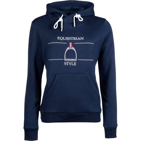 XS, Nero /Oro Rosa 9178: Damen Equine Sports Reit-Sweatshirt mit Kapuze (1/5)