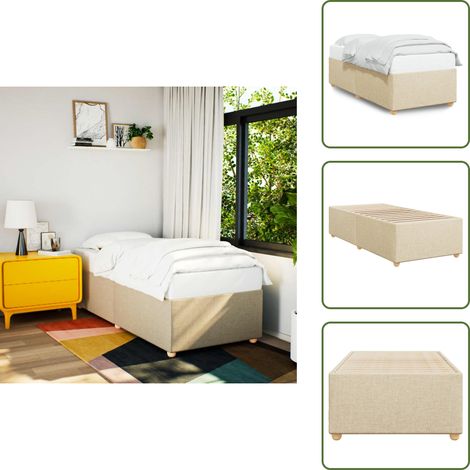 Cama de tela - vidaXL Estructura de cama sin colchón tela crema 100x200 cm - Cama crema