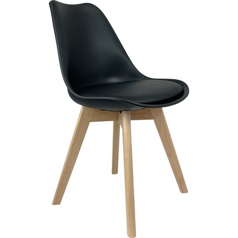 SEDIA LELIA PP/PU 48X57X81 Nero/Naturale - 1 Sedia (1/4)