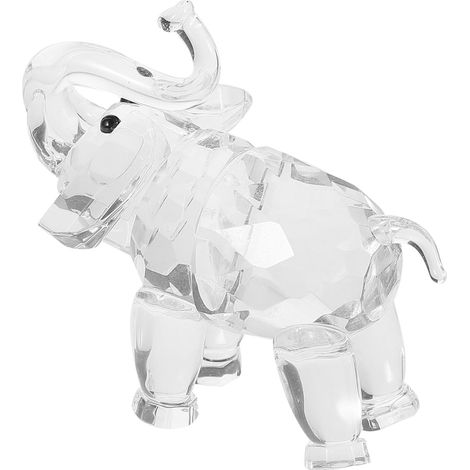 Decorative Elephant Statue in Clear Glass for Office Decoration, Stable and Deformation-Resistant Structure, Elegant and Creative Table Ornament (1/5)