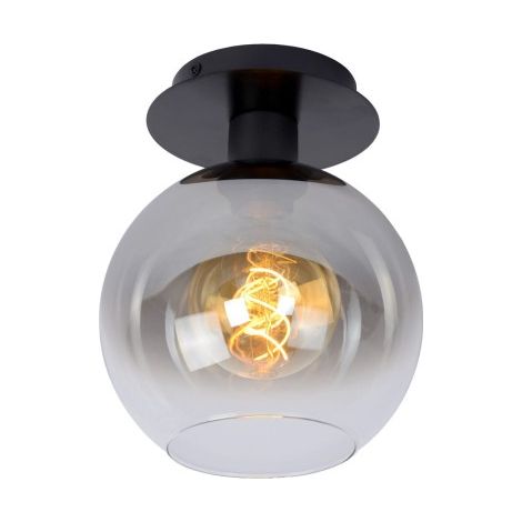 Plafoniera Marius sfera vetro fumé grigia E27 60W Lucide