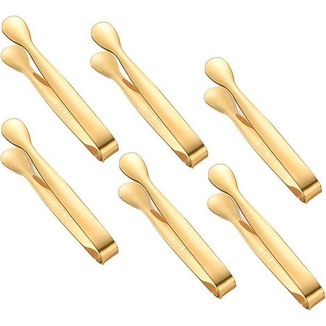 Pinces à sucre multifonctionnelles et durables, lot de 6, en acier inoxydable, 11 cm (1/5)