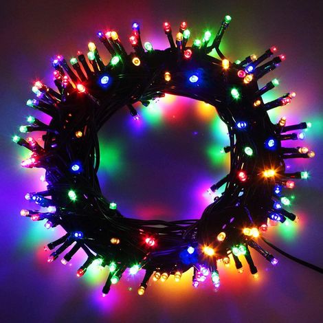 100 LED Multi Coloured String Fairy Lights Battery Operated Outdoor Timer 8 modes (1/5)
