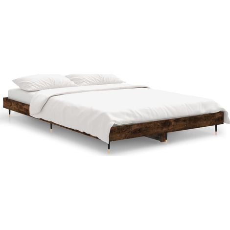 Maison Exclusive - Giroletto senza Materasso Rovere Fumo 120x190 cm in Truciolato (1/5)