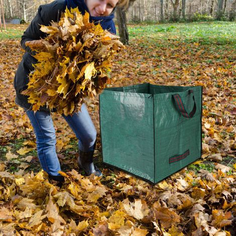 Sac de jardin durable PP résistant aux intempéries, idéal pour feuilles, branches et déchets verts, capacité XL, sac pliable (1/4)