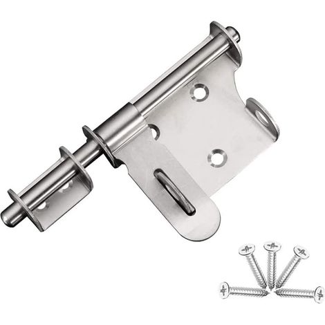 Pestillo de puerta de acero inoxidable, cerradura de seguridad para puerta corredera, 12 cm