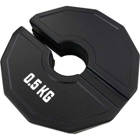 Plaques de poids fractionnées Gym Micro-Plates, haltères, plaques en caoutchouc, ajout de changement, noir, 0,5 kg (1/4)