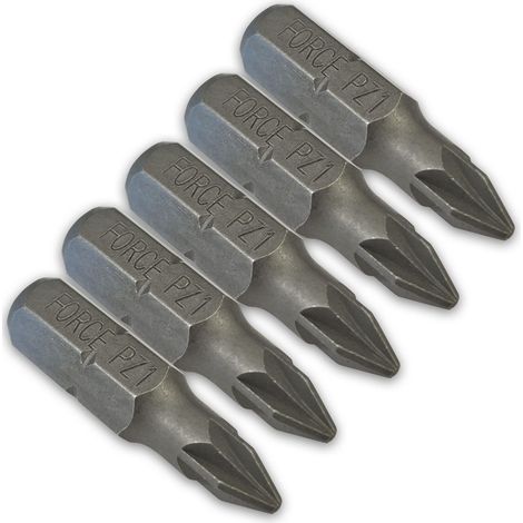 Gioco di 5 punte di avvitamento corte da 25 mm per avvitatore - impronta cruciforme PZ1 (1/2)