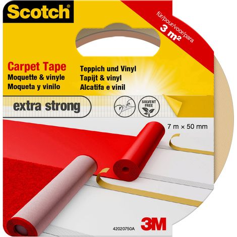 Doppelseitiges Klebeband, für Teppiche und Vinylböden, extra stark, für 3 m², 7 m x 50 mm