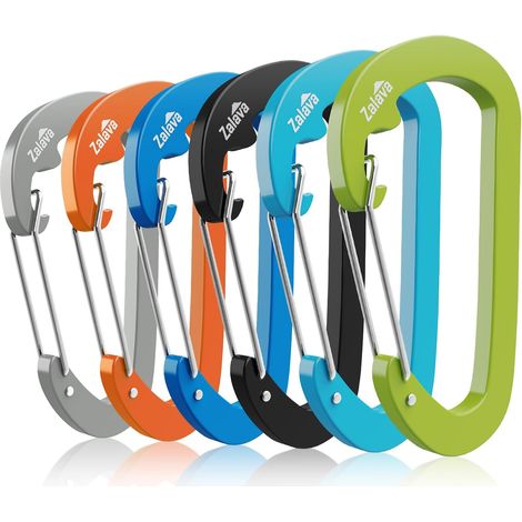 Lot de 6 Larges Mousquetons Porte Clé à Ressort Charge Lourd 10kN (1/5)