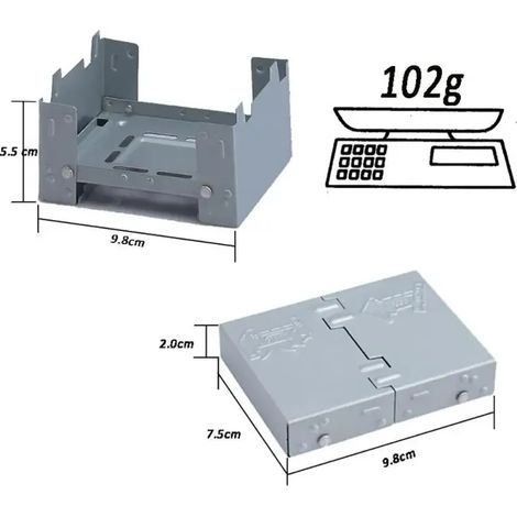 Réchaud à alcool portable pour camping, brûleur à alcool solide, réchaud pliable, mini réchaud à alcool pour la cuisine en extérieur, pique-nique, barbecue, réchaud à cire, réchauds de cuisson portabl (1/5)