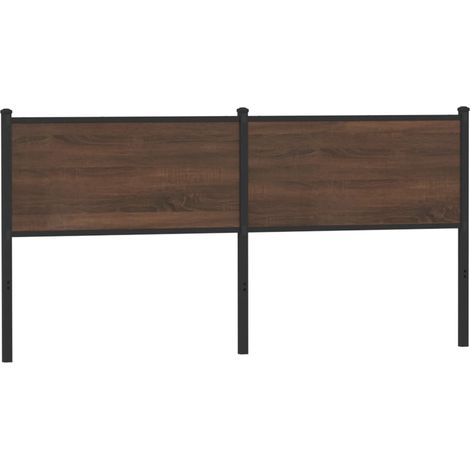 Cabecero de madera de ingeniería y acero marrón roble 160 cm vidaXL (1/5)
