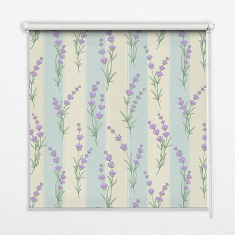Innenrollo Fensterrollo - Rollo ohne Bohren - Sichtschutzrollo - Lichtdurchlässiges Rollo - Rechteckiges - Rollo - (150 cm x 180 cm) - Lila Blüten