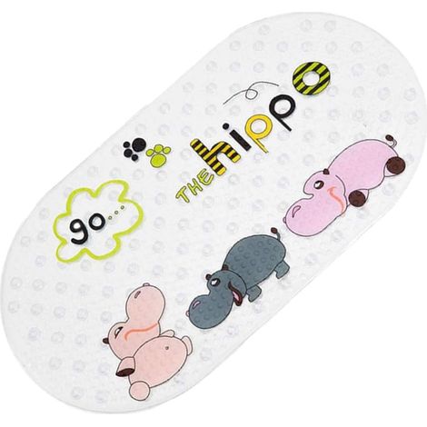 Tapis de Bain pour Enfants Non Slip 69x40cm avec Ventouses Massage Tapis de Baignoire Blanc antidérapant Matériau TPR Tapis de Douche en Caoutchouc Tapis de Salle de Bain (1/5)