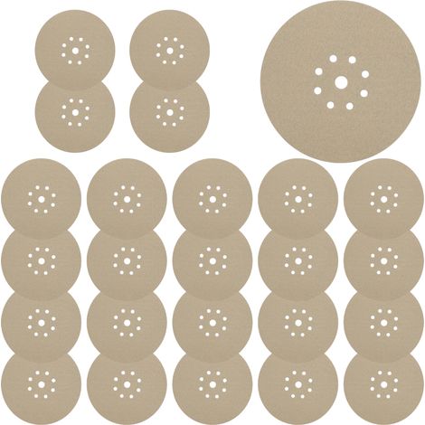 Disco abrasivo per giraffa 225 mm P80 con velcro, 9 fori, 25 pezzi (1/4)