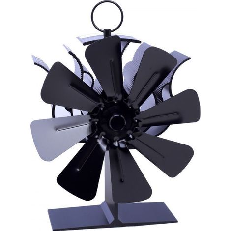 Ventilateur de poêle à bois 8 pales silencieux avec thermomètre pour poêles à bois et cheminées (1/4)