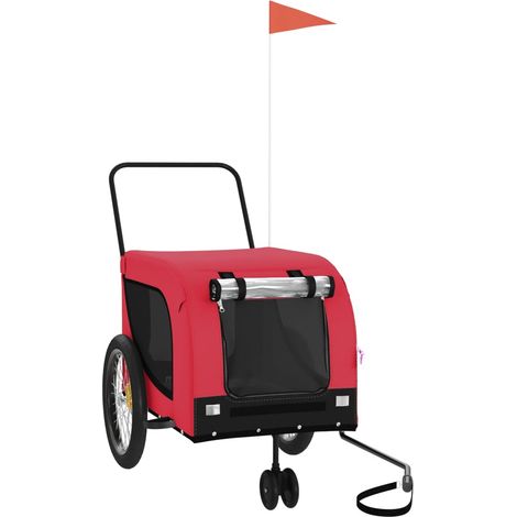 Remorque de vélo pour animaux de compagnie rouge et noir