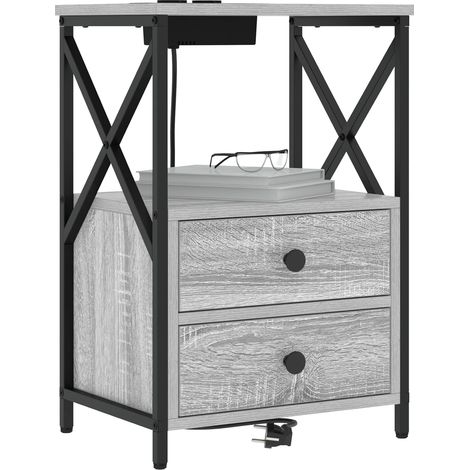 Maison Exclusive - Armadio da Notte 2 pcs Grigio Sonoma 40 x 31 x 60 cm