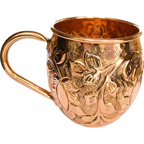 Taza de cobre de 450 ml decorada con un motivo vegetal M28 - de colección (1/3)